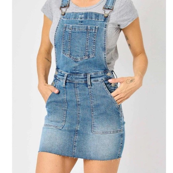 Judy Blue Denim Overalls Dress - Size S - Picture 1 of 10